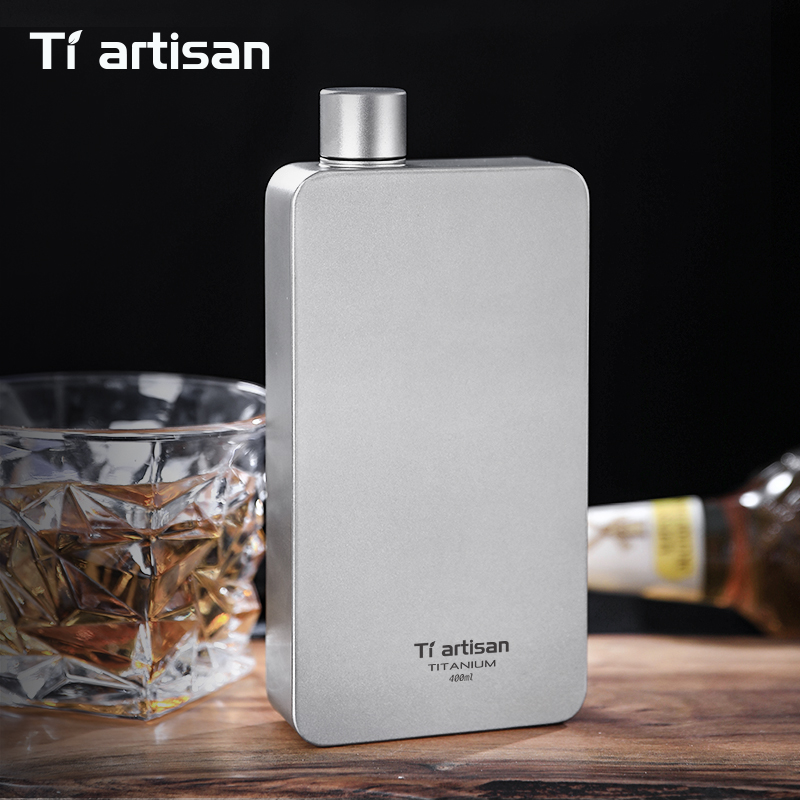 Camping Cooking Gear - Tiartisan 400 مللي التيتانيوم قارورة الورك