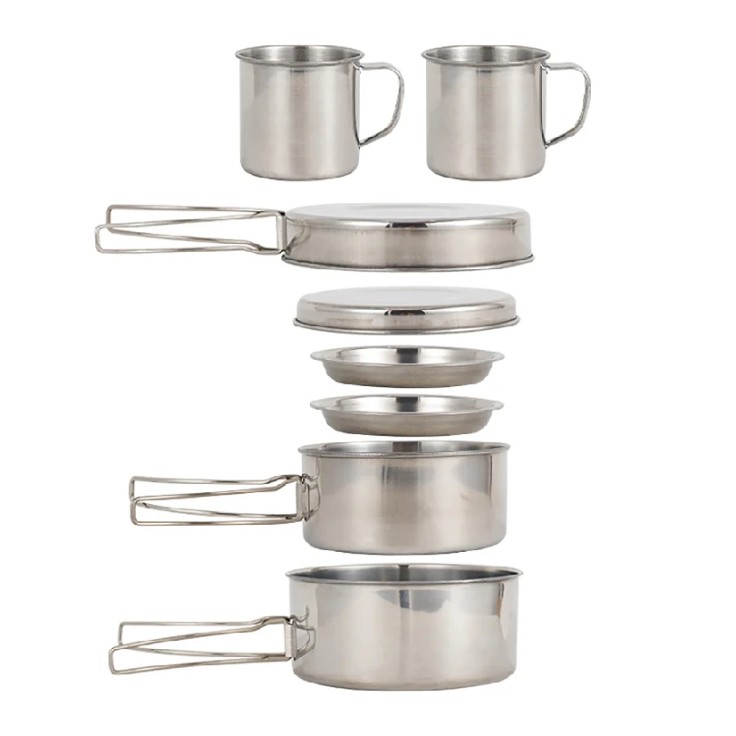 Camping Cooking Set With Bag - طقم أواني طهي للتخييم مكون من