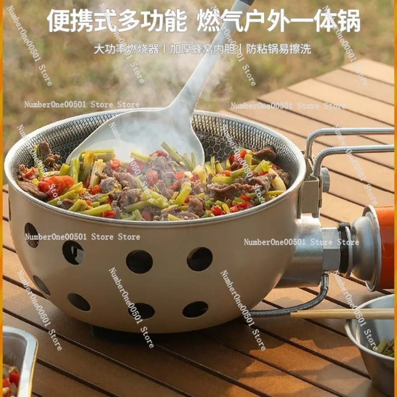 Camping Cooking All In One - قدر طهي محمول للاستخدام الخارجي مع