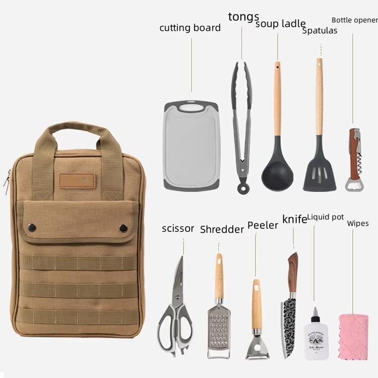 Camping Cooking Set With Bag - مجموعة أدوات الطهي للتخييم، 12 قطعة