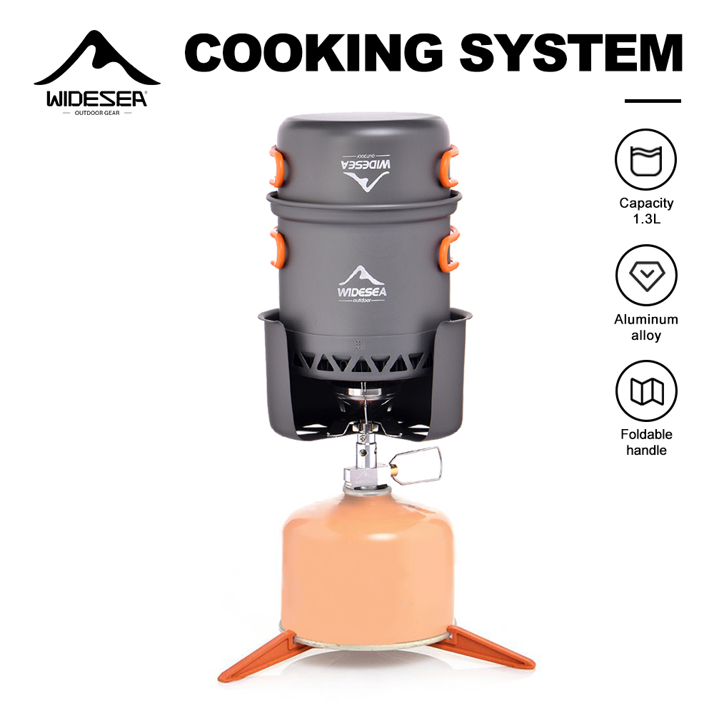 Camping Cooking All In One - Widesea المحمولة موقد للتخييم مجموعة الألومنيوم