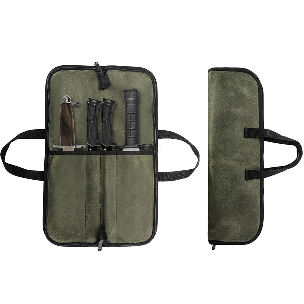 Camping Cooking Multi Tool - حقيبة لف السكاكين من القماش المشمع