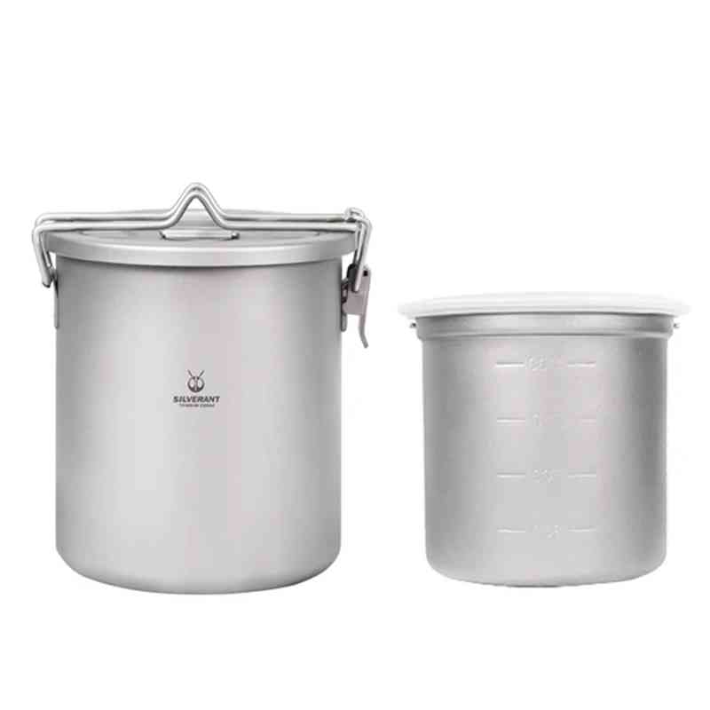 Camping Cooking Set With Bag - Silverant Camping Titanium Pot Ultralight Rice
