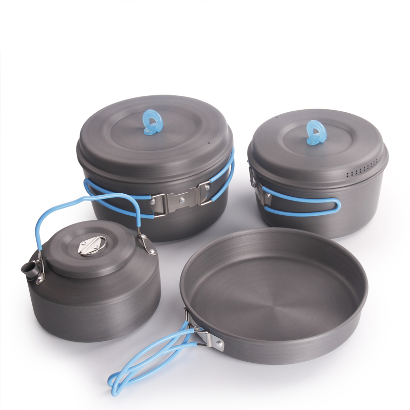 Camping Cooking Set With Bag - طقم أواني طهي للتخييم في الهواء