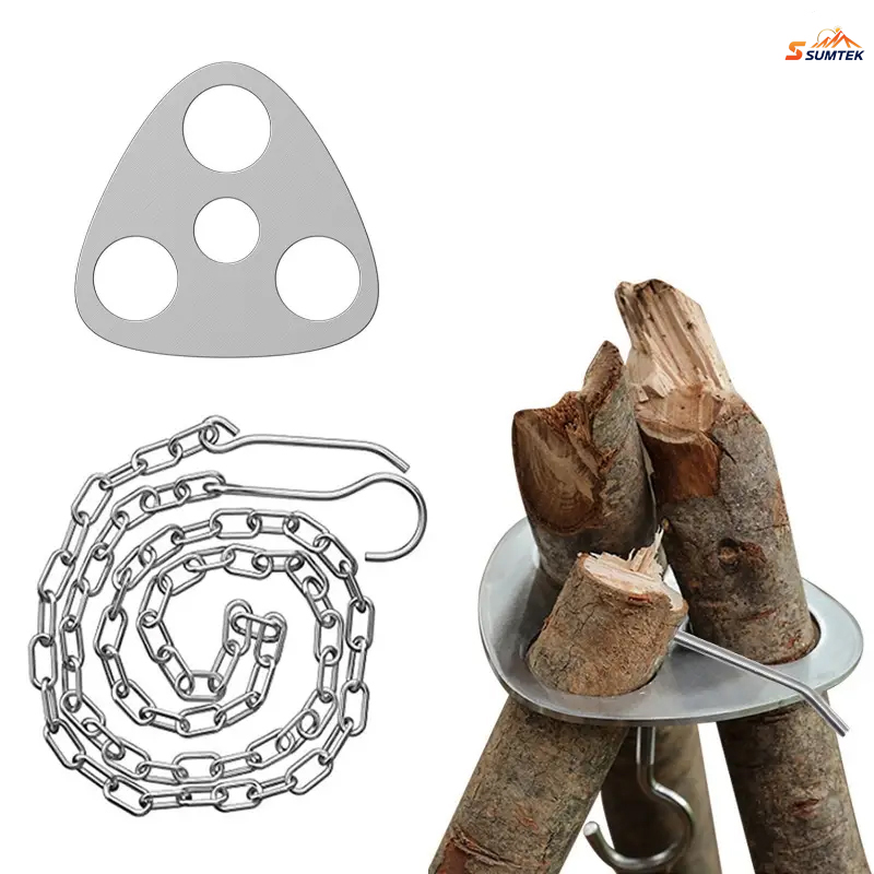 Camping Cooking Multi Tool - الفولاذ المقاوم للصدأ المحمولة التخييم ترايبود