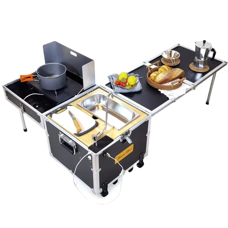 Camping Cooking All In One - طاولة طهي قابلة للطي للتخييم في
