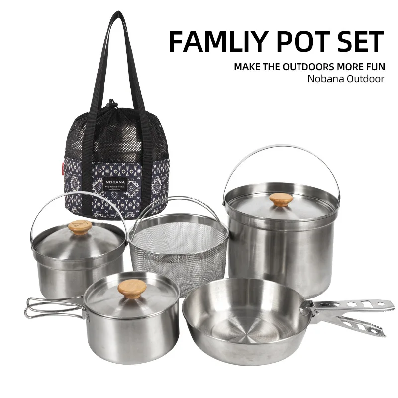 Camping Cooking Set With Bag - طقم أواني طهي جديد 2026 من