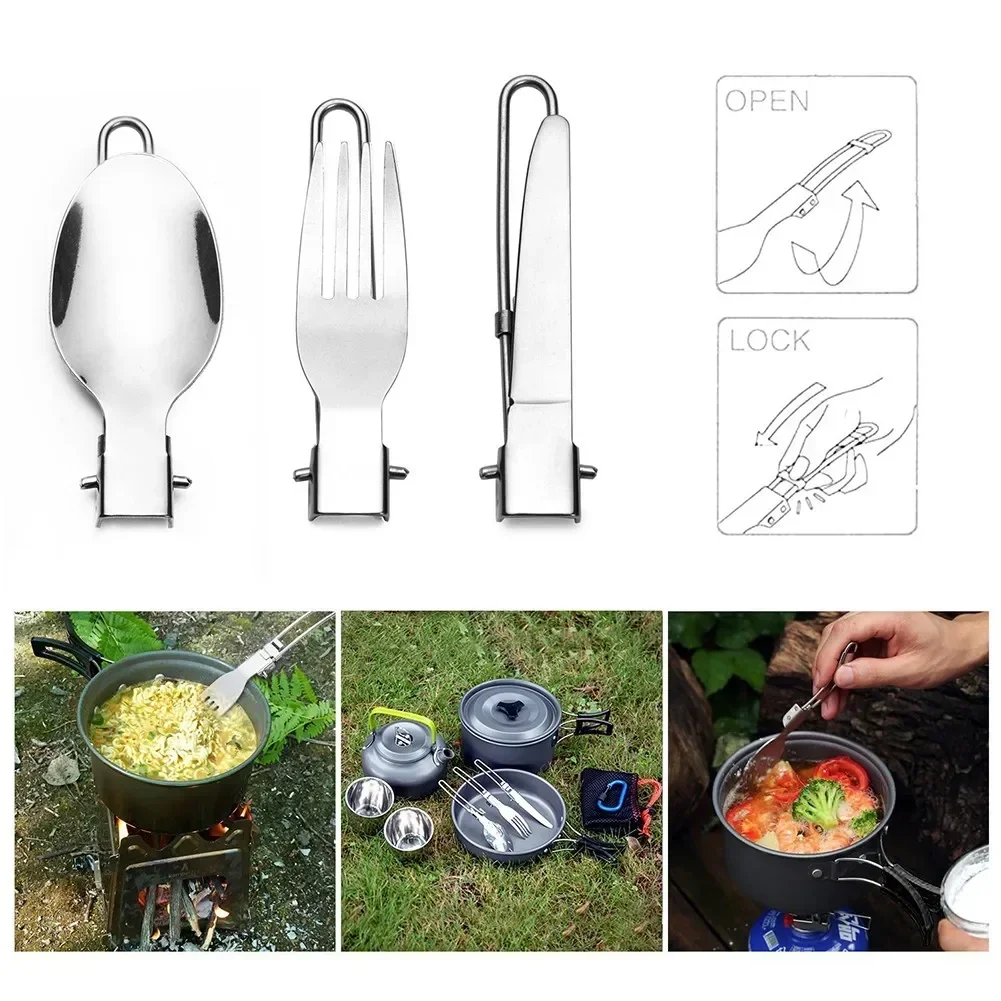 Camping Cooking Set With Bag - 1 مجموعة في الهواء الطلق التخييم