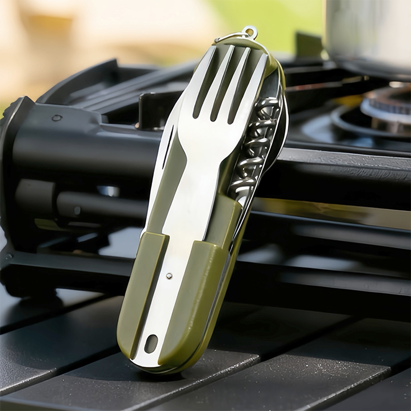 Camping Cooking Set Stainless Steel - طقم أدوات طعام للتخييم جديد من