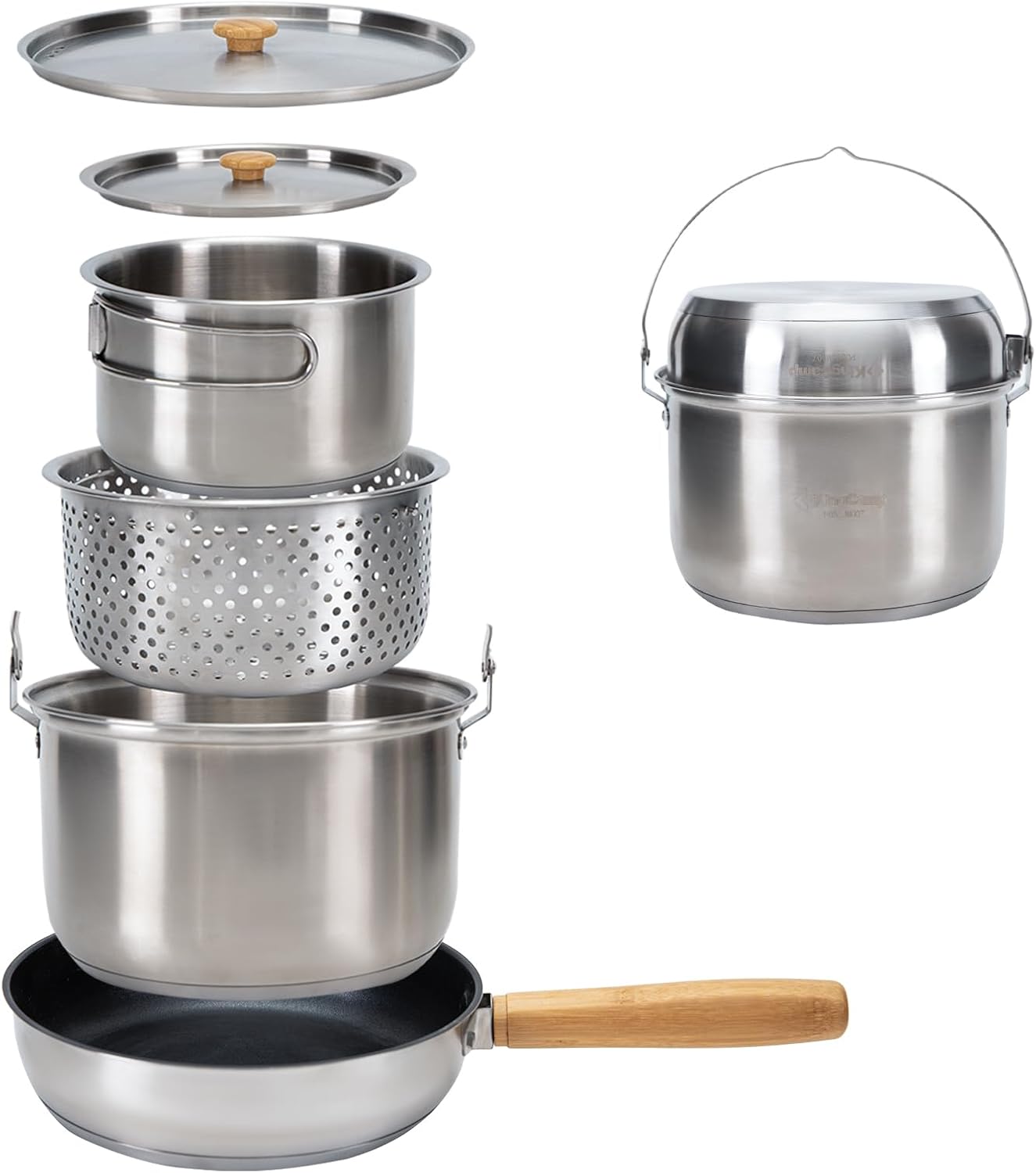 Camping Cooking Set With Bag - طقم أواني طهي للتخييم من الفولاذ