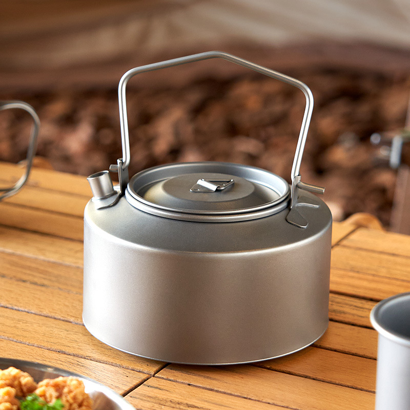 Camping Cooking Set Stainless Steel - غلاية مياه الطبخ للتخييم، غلاية تيتانيوم،
