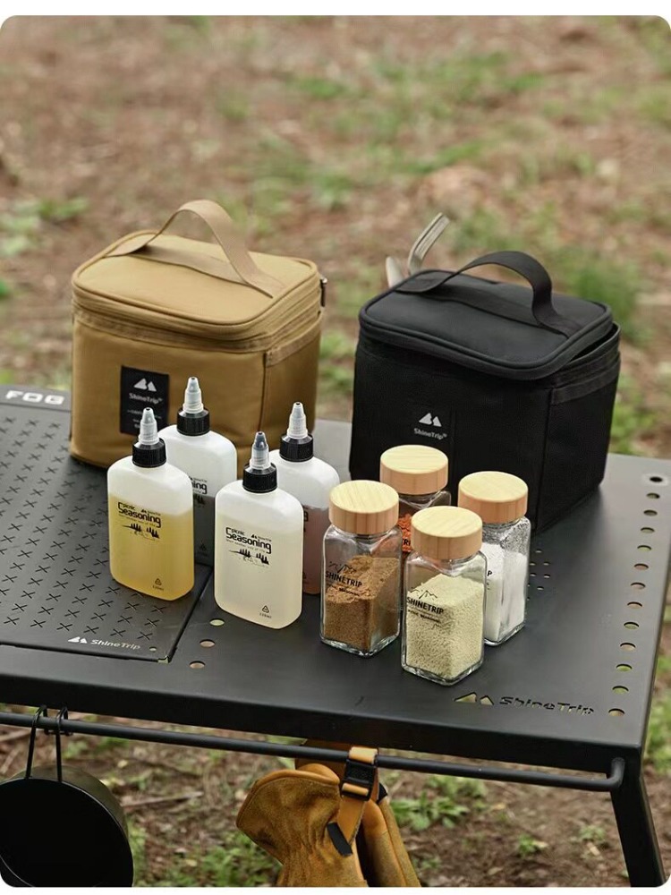 Camping Cooking Set With Bag - مجموعة زجاجات التوابل مع حقيبة تخزين