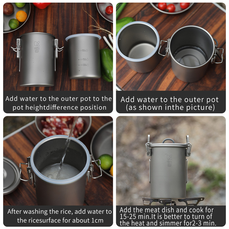 قدر أرز من التيتانيوم النقي من - مراجعة Camping Cooking Sets وسعره