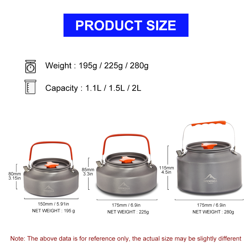 Widesea 1.1L 2L1.5L التخييم غل - مراجعة Camping Cooking Utensil Set وسعره