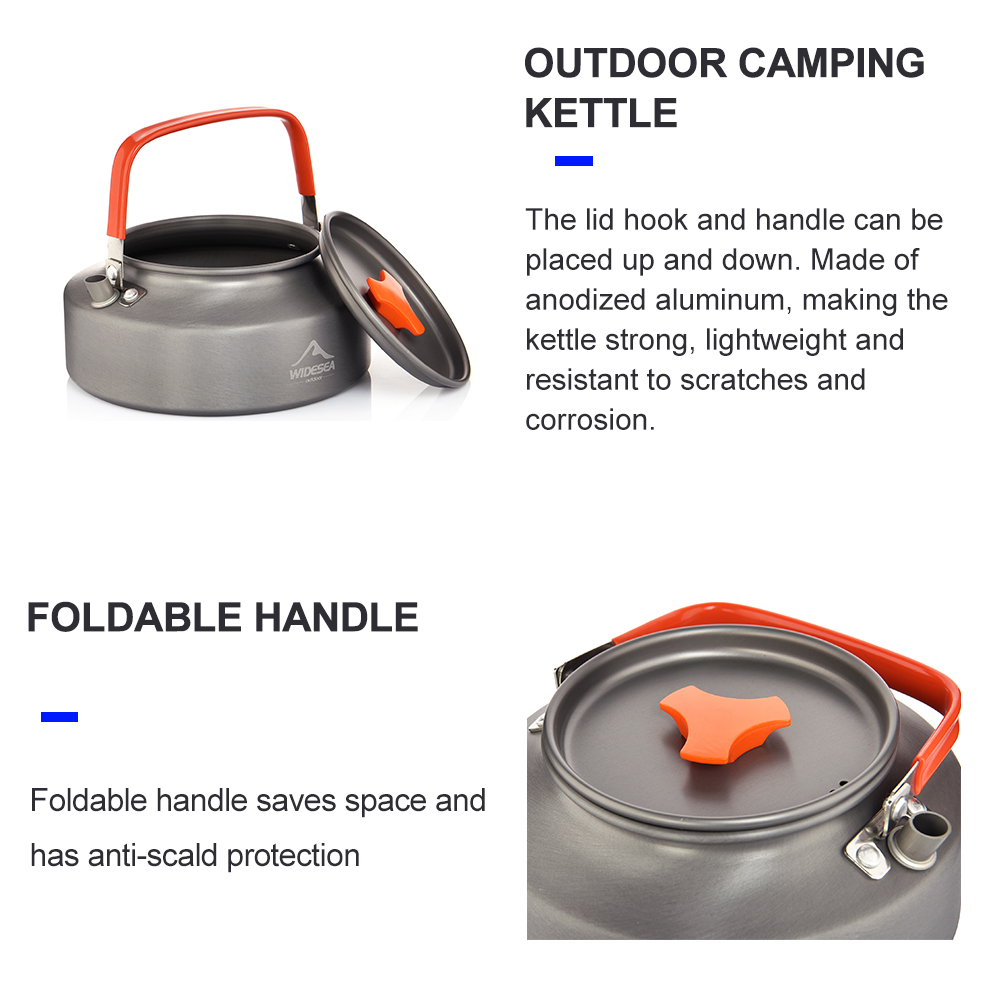 Widesea 1.1L 2L1.5L التخييم غل - مراجعة Camping Cooking Utensil Set وسعره
