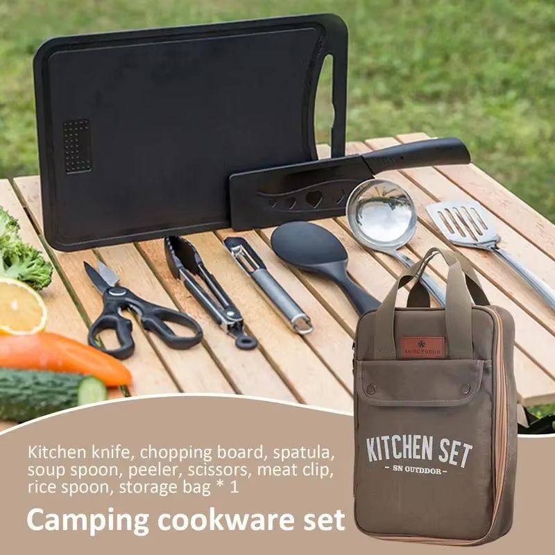 طقم أدوات طهي للتخييم مكون من  - مراجعة Camping Cooking Set With Bag وسعره