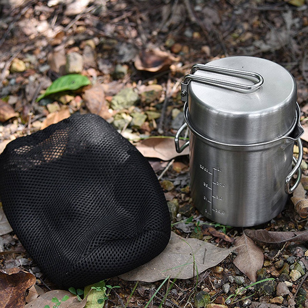 طقم أواني طهي للتخييم من الفول - مراجعة Camping Cooking Set Stainless Steel وسعره