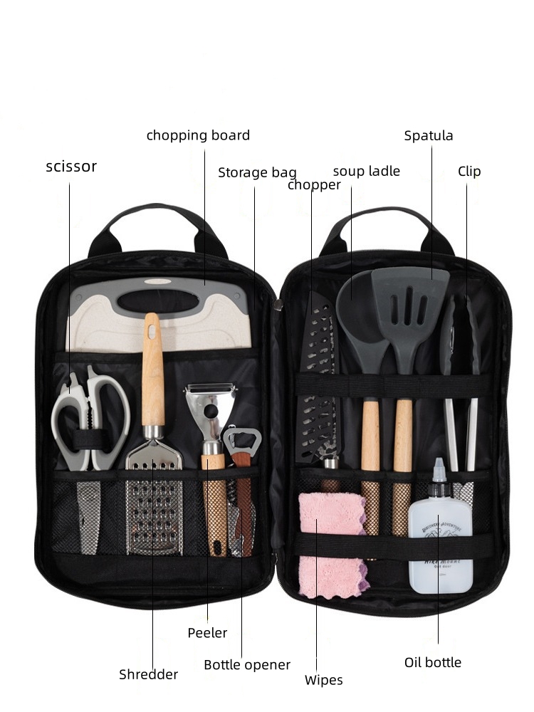 مجموعة أدوات الطهي للتخييم، 12 - مراجعة Camping Cooking Set With Bag وسعره