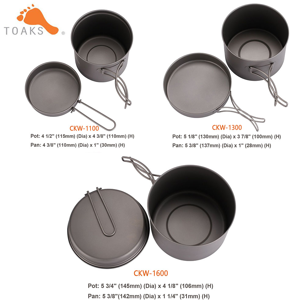 TOAKS طقم حلل استانلس ستيل خفي - مراجعة Camping Cooking Utensil Set وسعره