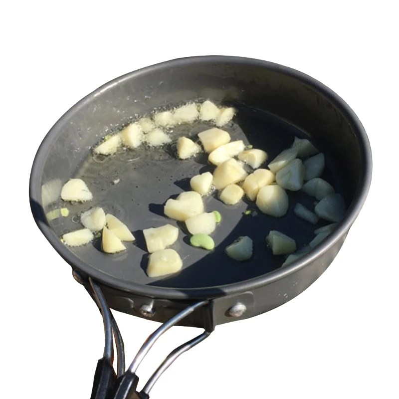 مقلاة قلي محمولة مع حقيبة تخزي - مراجعة Camping Cooking Sets وسعره