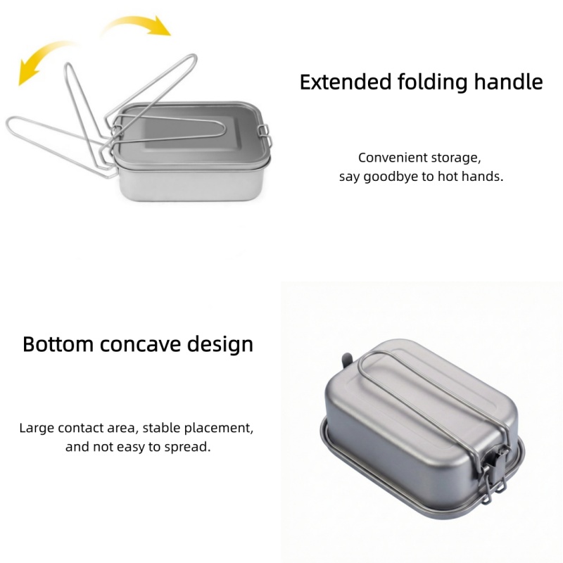 صندوق غداء من التيتانيوم مع غط - مراجعة Camping Cooking Set Stainless Steel وسعره