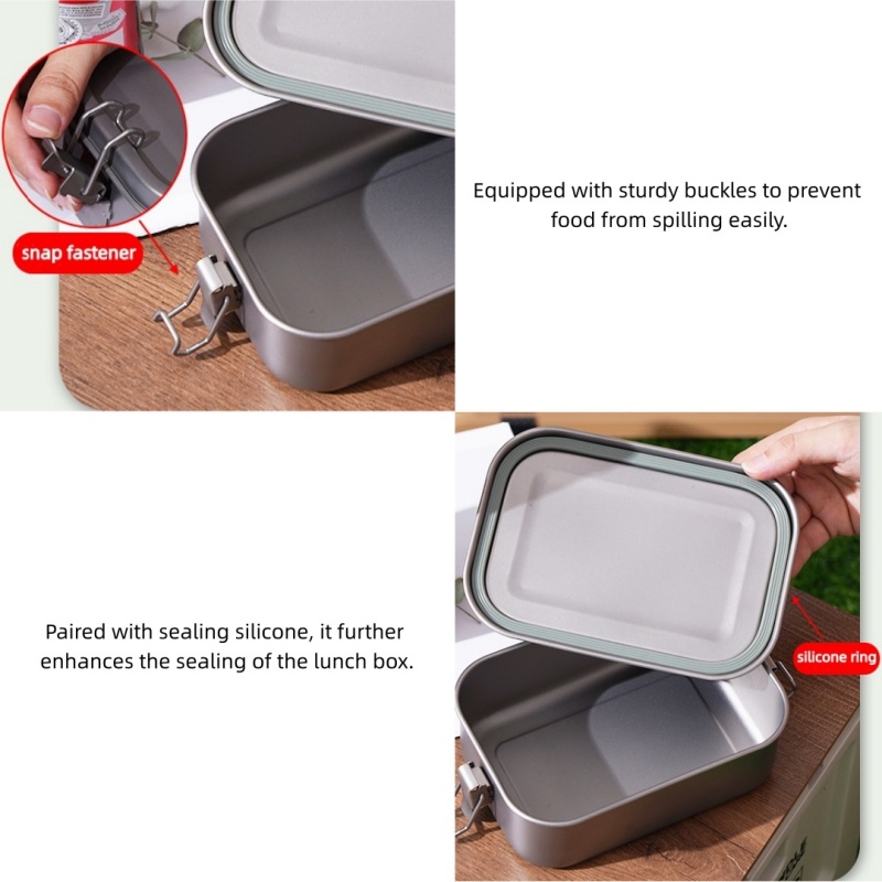 صندوق غداء من التيتانيوم مع غط - مراجعة Camping Cooking Set Stainless Steel وسعره