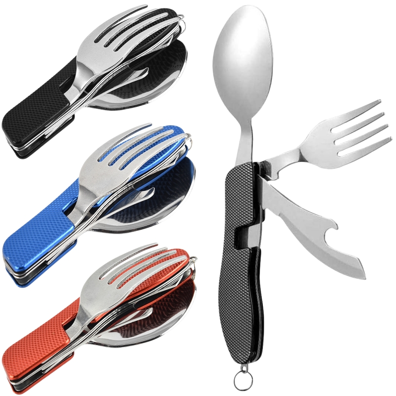4 in1 طوي التخييم أواني مجموعة - مراجعة Camping Cooking Set Stainless Steel وسعره