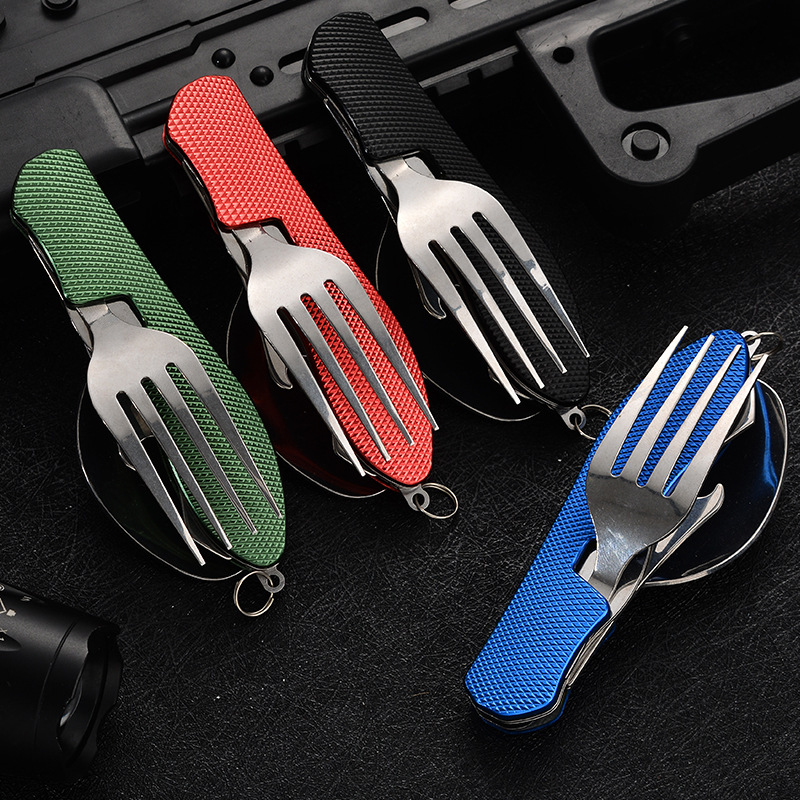 4 in1 طوي التخييم أواني مجموعة - مراجعة Camping Cooking Set Stainless Steel وسعره