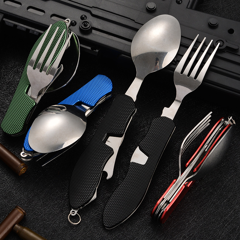 4 in1 طوي التخييم أواني مجموعة - مراجعة Camping Cooking Set Stainless Steel وسعره