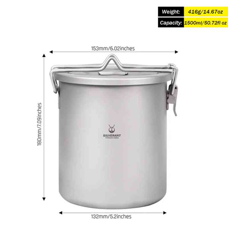 Silverant Camping Titanium Pot - مراجعة Camping Cooking Set With Bag وسعره
