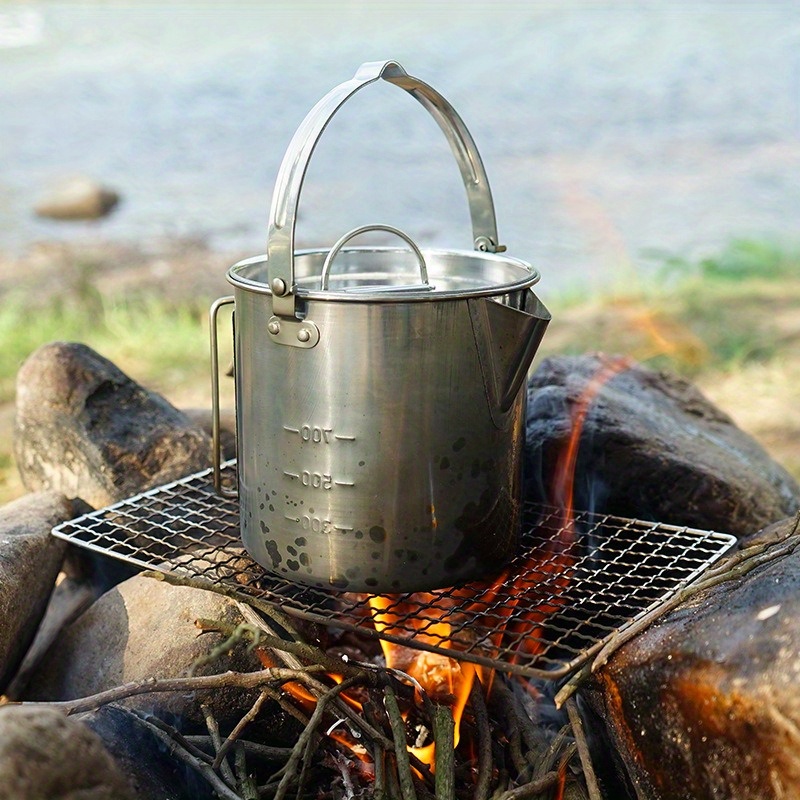 1 قطعة غلاية فولاذية مدمجة ومح - مراجعة Camping Cooking Set Stainless Steel وسعره