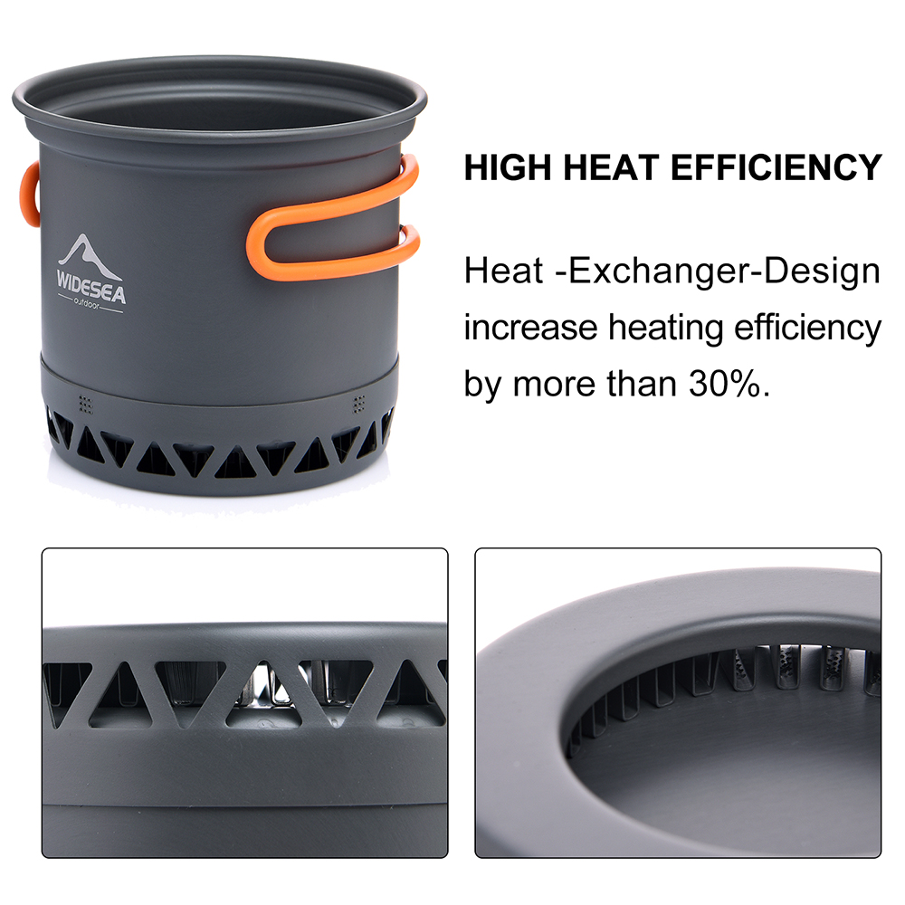 Widesea التخييم 1.3L 2.3L تجهي - مراجعة Quechua Camping Cooking Set وسعره