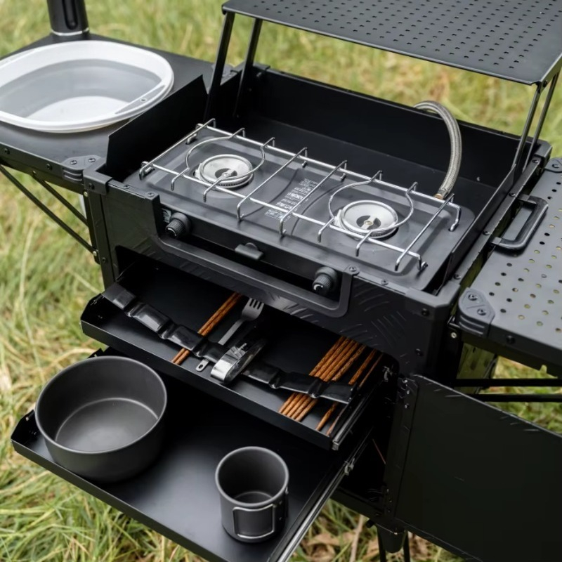 محطة مطبخ خارجية قابلة للطي مت - مراجعة Camping Cooking All In One وسعره