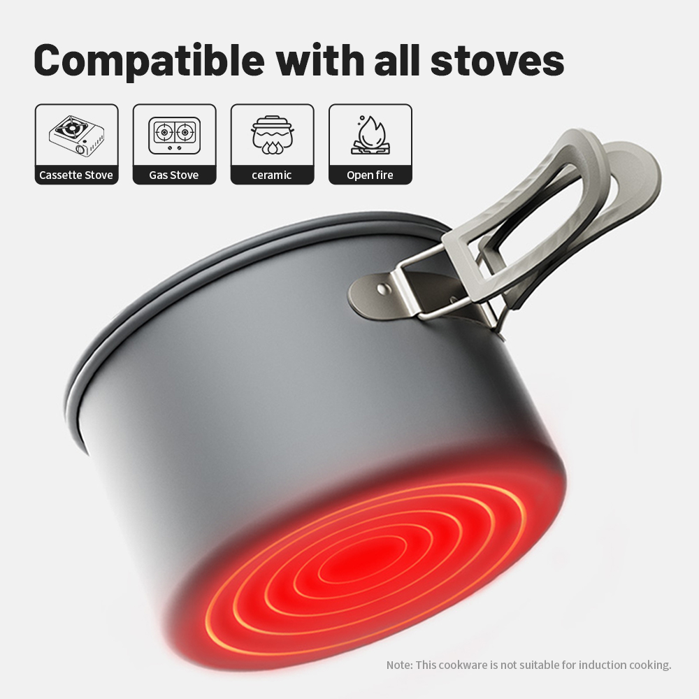 Naturehike التخييم طقم حلل است - مراجعة Quechua Camping Cooking Set وسعره