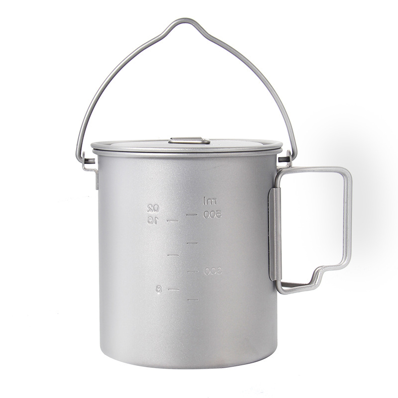 وعاء طبخ تيتانيوم بمقبض معلق ، - مراجعة Camping Cooking Set Stainless Steel وسعره
