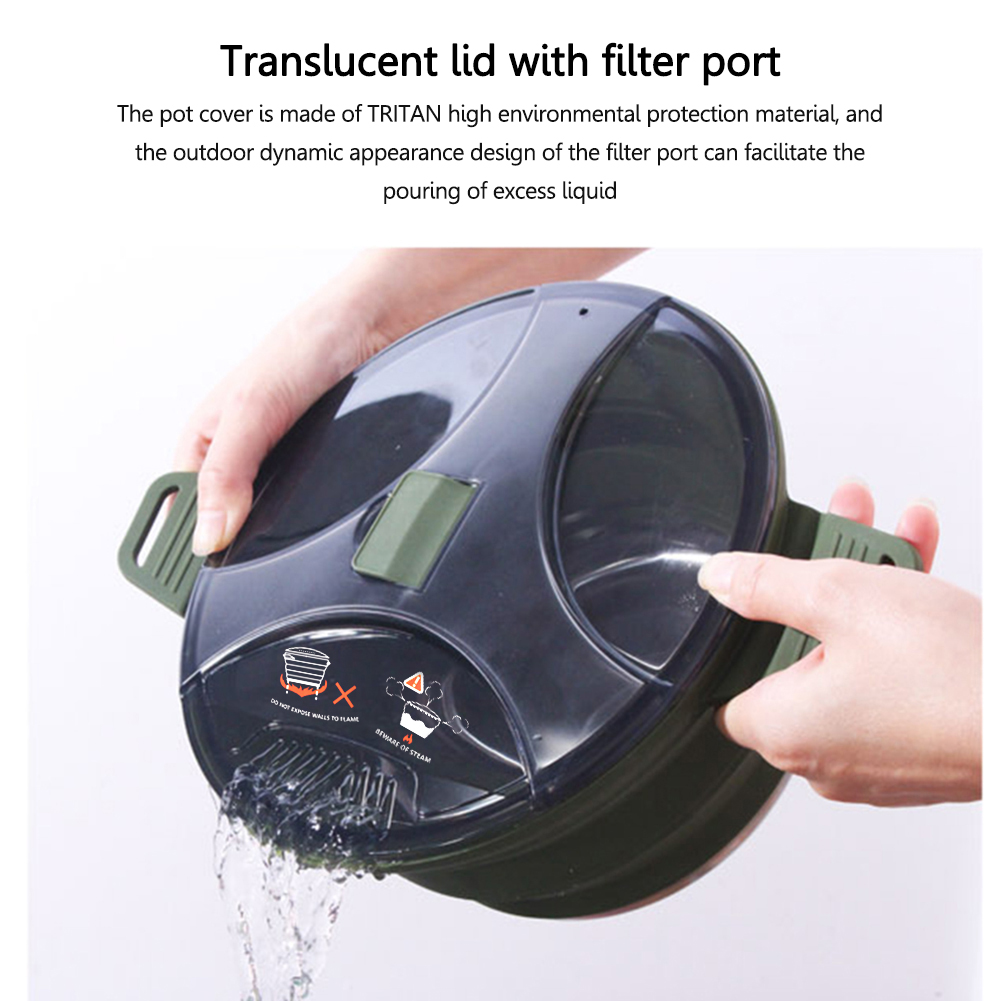 2.5L Silicone Folding Kettle C - مراجعة Camping Cooking Set Stainless Steel وسعره