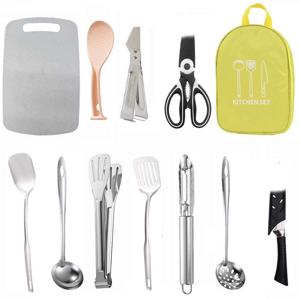 حقيبة تخزين أدوات الطهي للتخيي - مراجعة Quechua Camping Cooking Set وسعره