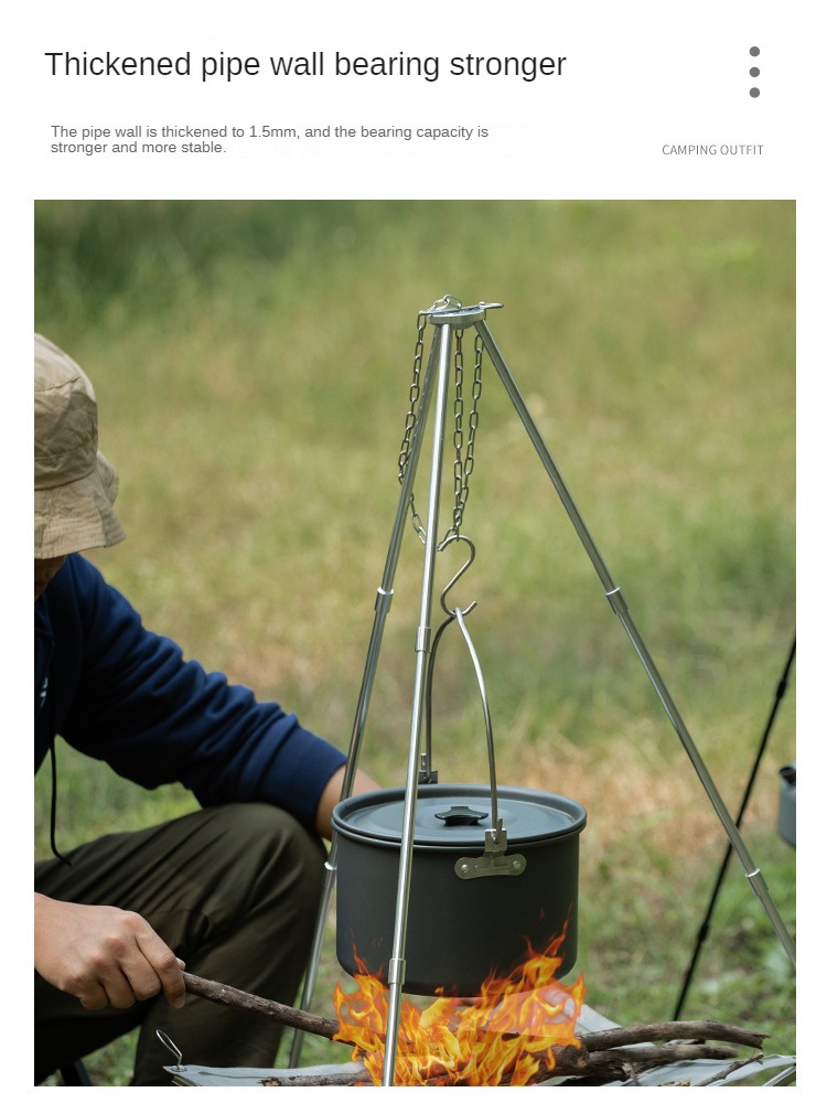 ترايبود محمول لنار التخييم ، إ - مراجعة Camping Cooking Multi Tool وسعره