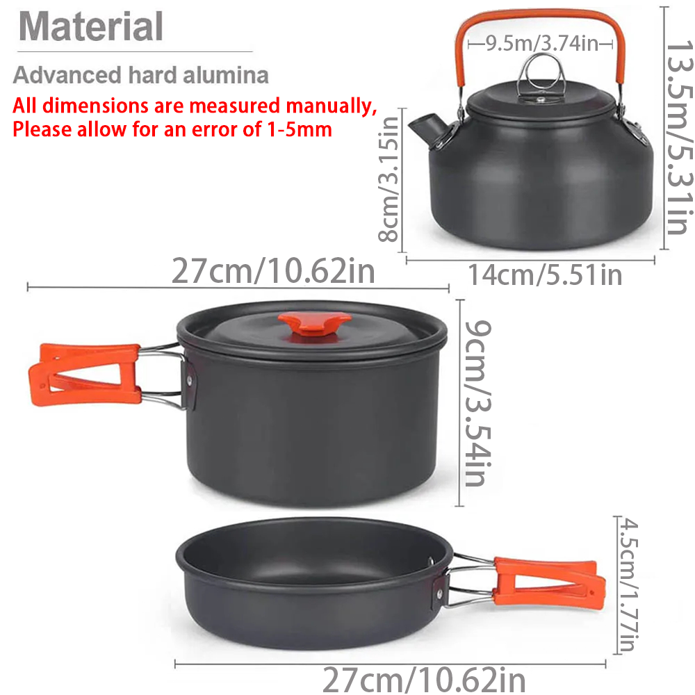 1 قطعة/1 مجموعة التخييم تجهيزا - مراجعة Camping Cooking Set With Bag وسعره