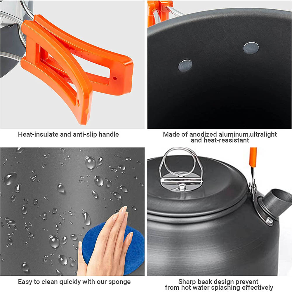 1 قطعة/1 مجموعة التخييم تجهيزا - مراجعة Camping Cooking Set With Bag وسعره