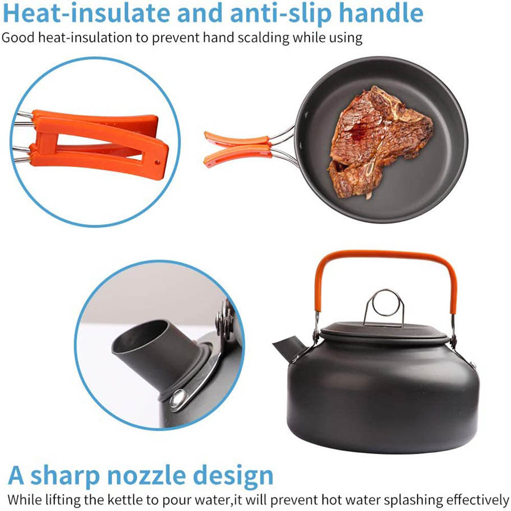 1 قطعة/1 مجموعة التخييم تجهيزا - مراجعة Camping Cooking Set With Bag وسعره