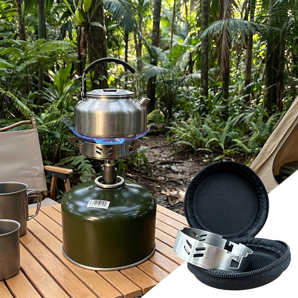 واقي رياح للموقد من الفولاذ ال - مراجعة Camping Cooking Set With Bag وسعره
