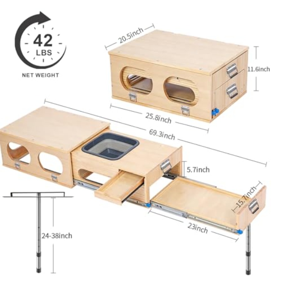 نظام مطبخ متنقل قابل للسحب، صن - مراجعة Camping Cooking All In One وسعره