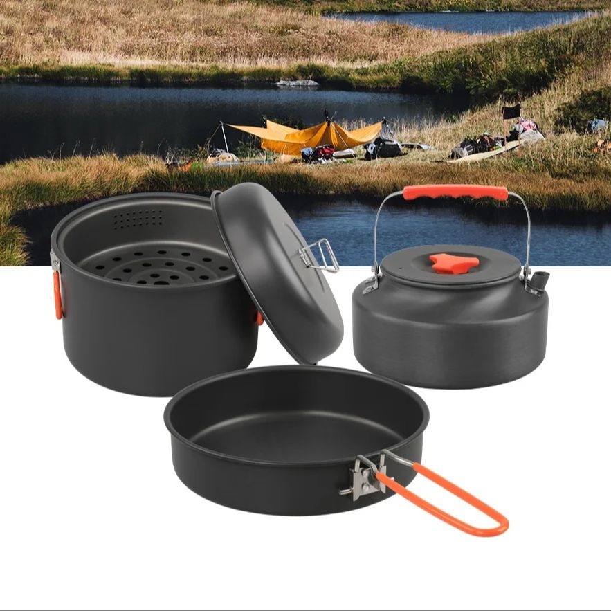 مجموعة أدوات طهي خارجية ، وعاء - مراجعة Camping Cooking Sets وسعره