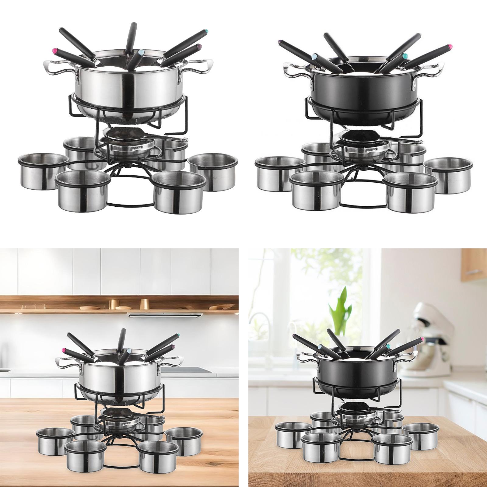 طقم وعاء الفوندو مع موقد طهي م - مراجعة Camping Cooking Set Stainless Steel وسعره