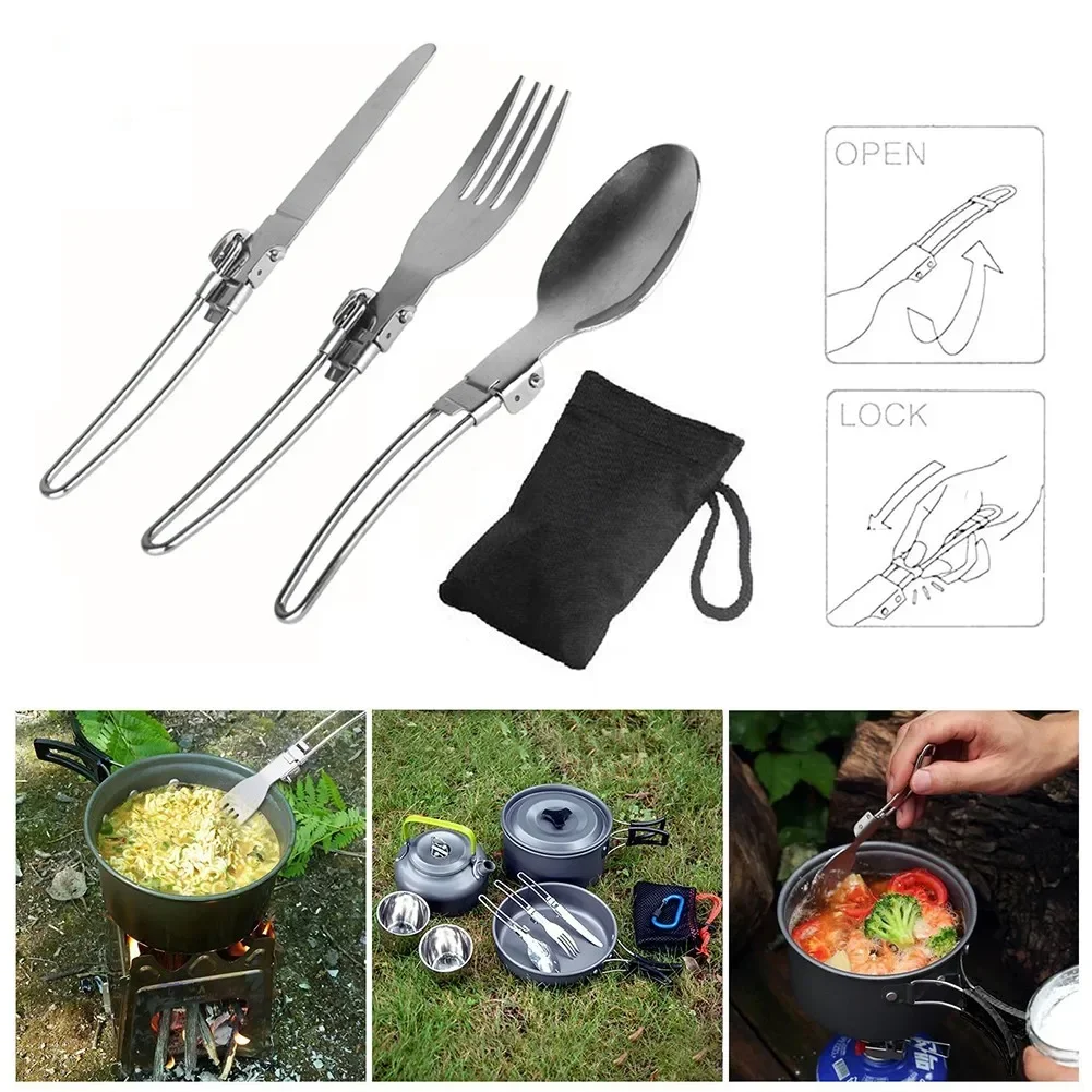 1 مجموعة في الهواء الطلق التخي - مراجعة Camping Cooking Set With Bag وسعره