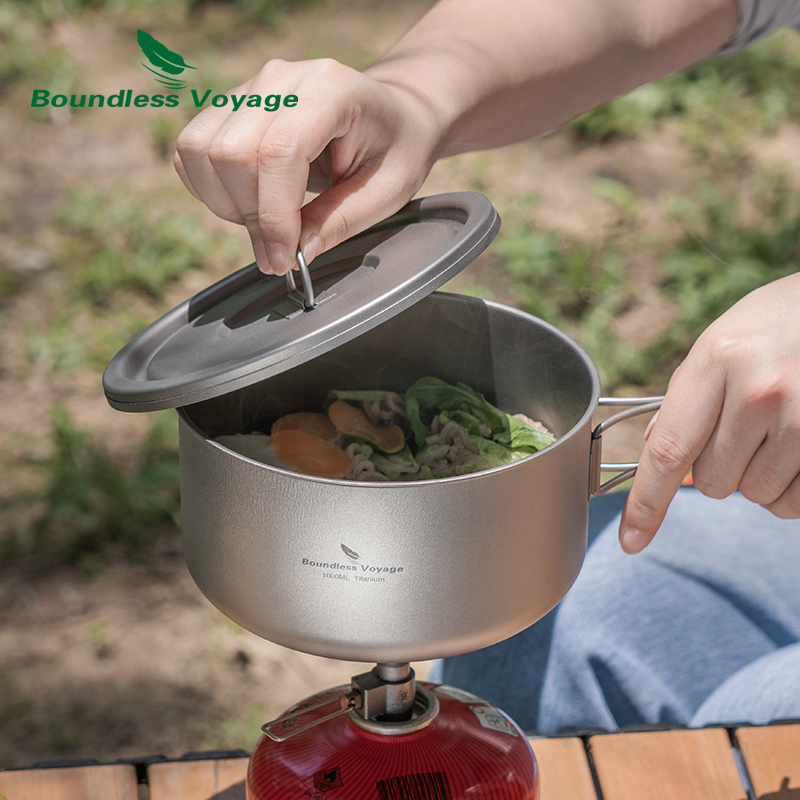 وعاء تخييم من التيتانيوم بدون  - مراجعة Camping Cooking Sets وسعره