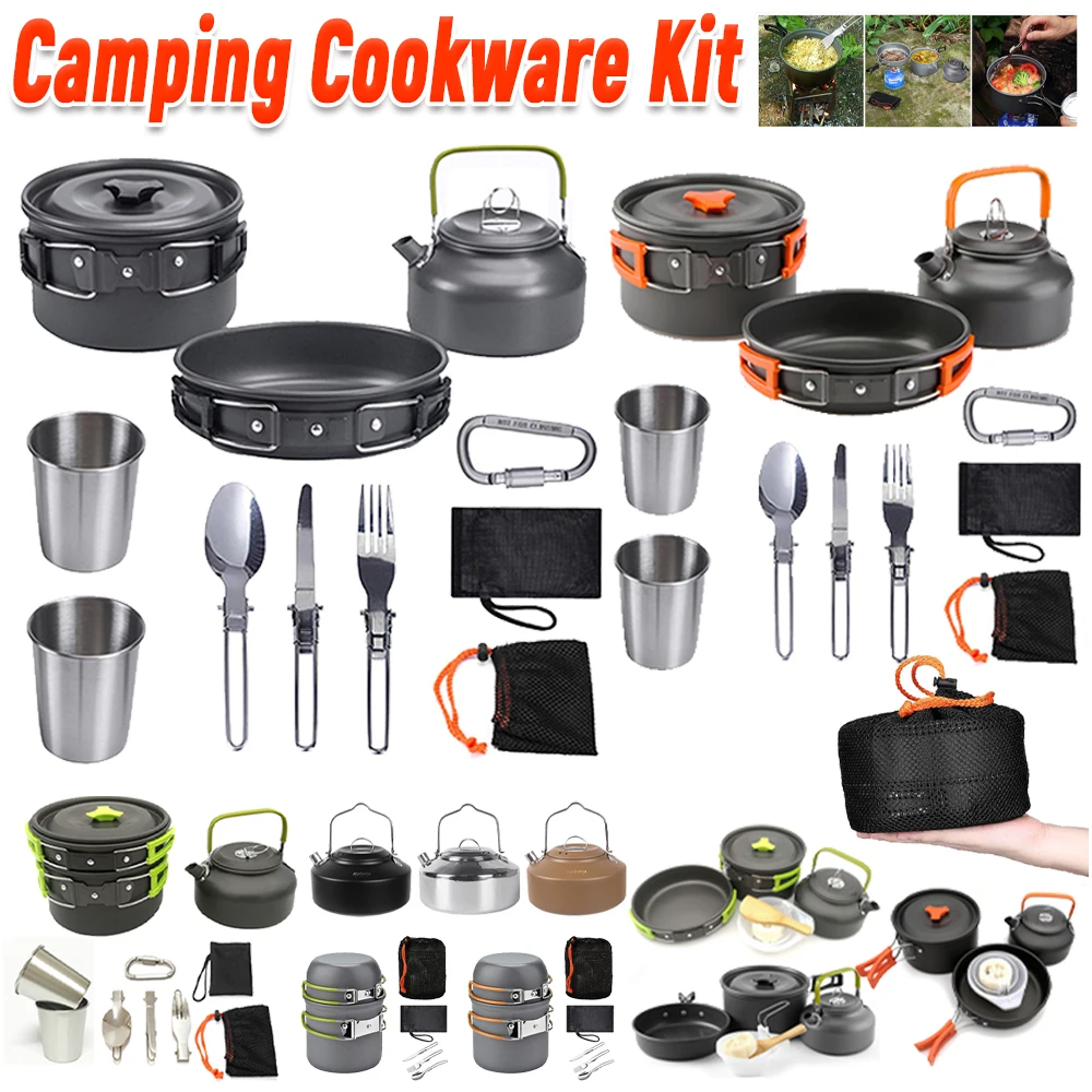 طقم أدوات طهي للتخييم، غلاية و - مراجعة Camping Cooking Sets وسعره